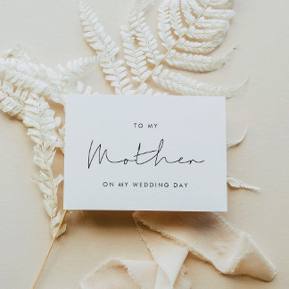 Simple To my mother on my wedding day card