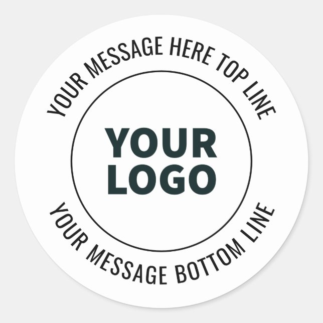 Simple to Replace with Your Logo or Image  Classic Round Sticker (Front)