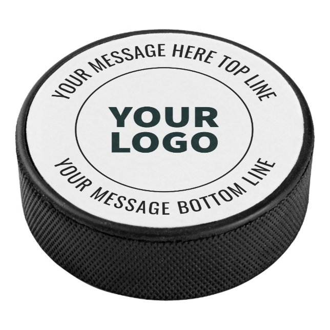 Simple to Replace with Your Logo or Image  Hockey Puck (3/4)