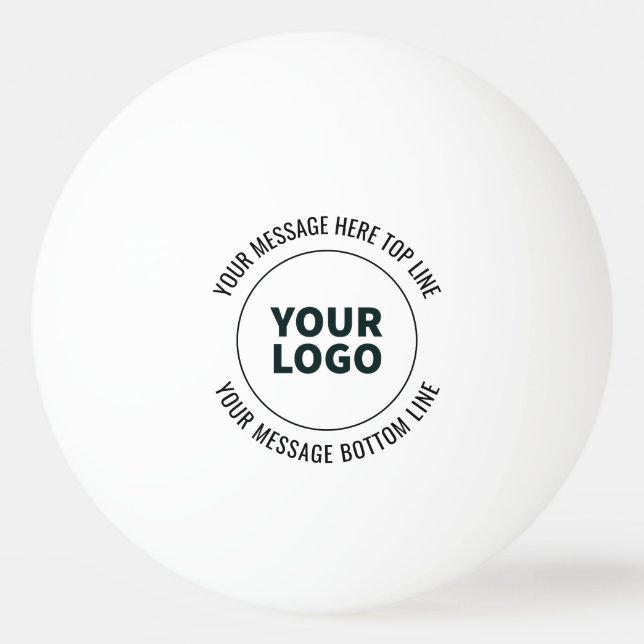 Simple to Replace with Your Logo or Image  Ping Pong Ball (Front)
