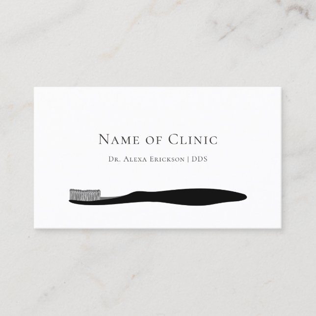 Simple Toothbrush Dentist Appointment Reminder Card (Front)