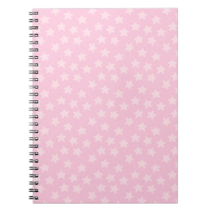 Simple Tossed Pink Stars Notebook