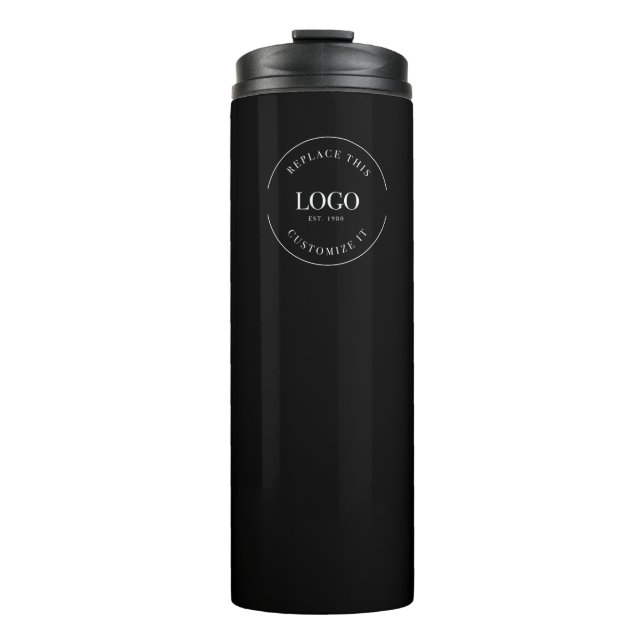Simple Tradeshow Business white Logo QR code Thermal Tumbler (Front)