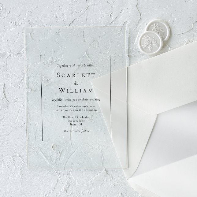 Simple Traditional Minimal Wedding Acrylic Invitations (Creator Uploaded)