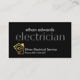Simple Translucent Electrician Signage  Business Card