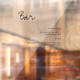 Simple Transparent Minimalist Wedding Bar