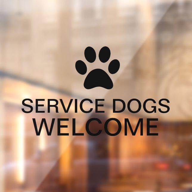 Simple Transparent Service Dogs Welcome Glass (Sheet 2)