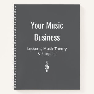 Simple Treble Clef Music Business Classic Grey Notebook