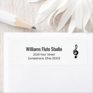Simple Treble Clef Music Symbol Return Address 