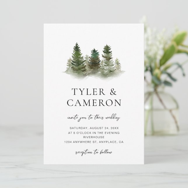 Simple Tree Wedding Invitation  (Standing Front)