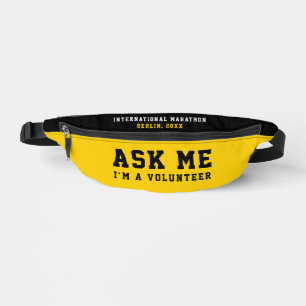 Simple Trendy Ask Me Yellow Black Volunteer Help Bum Bags