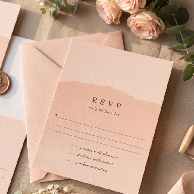 Simple Trendy Blush Wedding RSVP Card (Creator Uploaded)