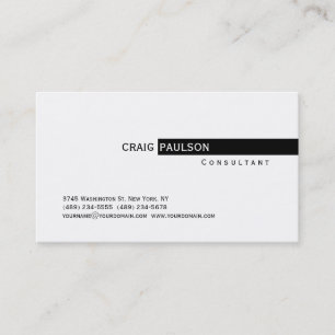 Simple Trendy Cute Black White Business Card