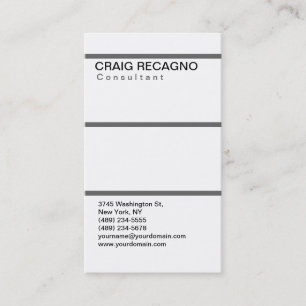 Simple Trendy Cute Plain Black White Business Card