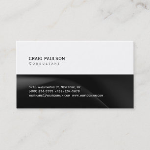 Simple Trendy Cute Plain Black White Business Card