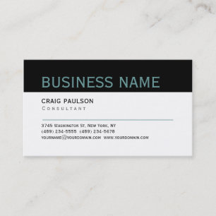 Simple Trendy Cute Plain Black White Business Card