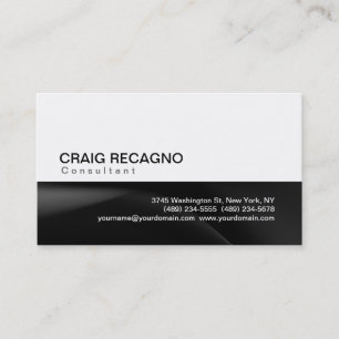 Simple Trendy Cute Plain Black White Business Card