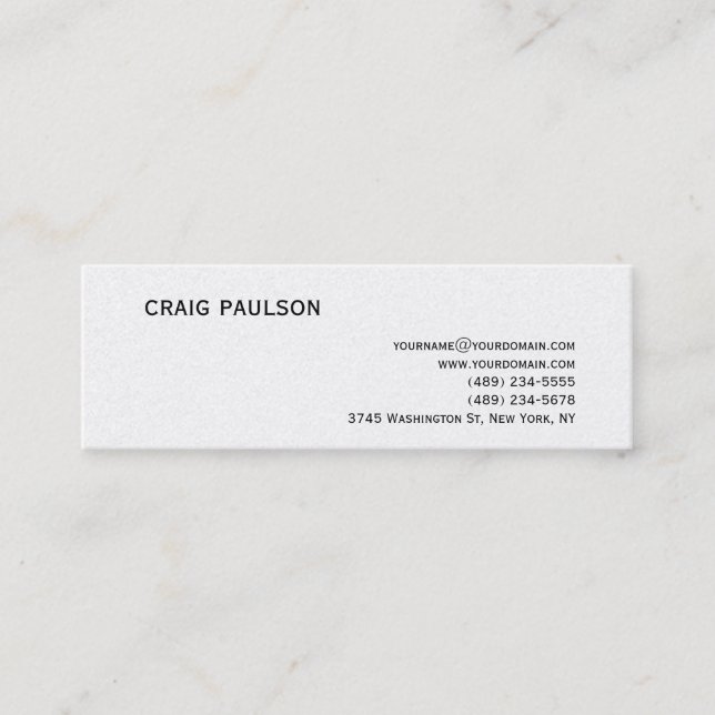 Simple Trendy Cute Plain Pearl Business Card (Front)