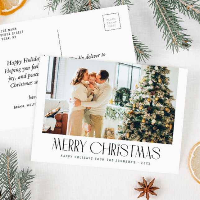 Simple trendy family photo christmas card (Creator Uploaded)