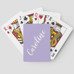 Simple Trendy Lavender Calligraphy Personalised Playing Cards