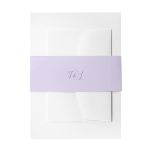 Simple Trendy Lavender Initials Wedding Invitation Belly Band