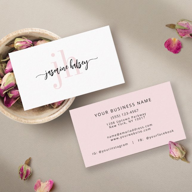 Simple Trendy Minimal Monogram Business Card (Creator Uploaded)