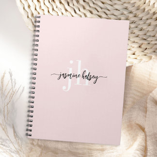 Simple Trendy Minimal Name and Initials Notebook