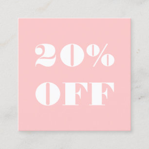 Simple trendy pastel pink minimalist modern discount card