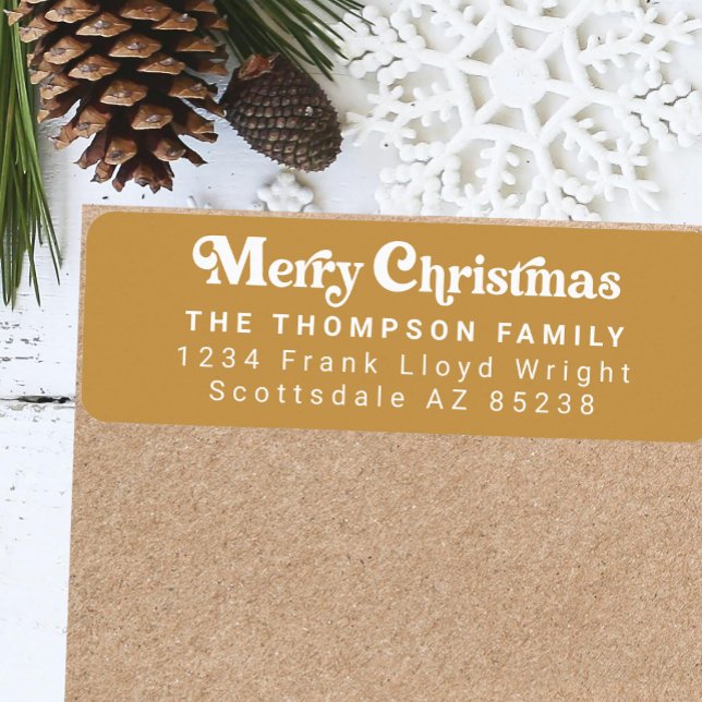 Simple Trendy Retro Green Christmas Return Address (Creator Uploaded)