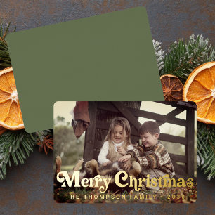 Simple Trendy Retro Typography Photo Christmas