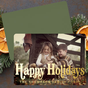 Simple Trendy Retro Typography Photo Christmas