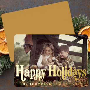 Simple Trendy Retro Typography Photo Christmas