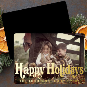 Simple Trendy Retro Typography Photo Christmas