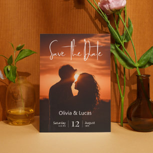 Simple Trendy Sun Photo Save The Date Wedding Invitation