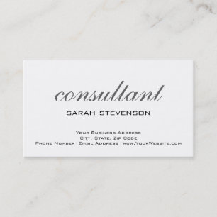 Simple Trendy White Consultant Business Card