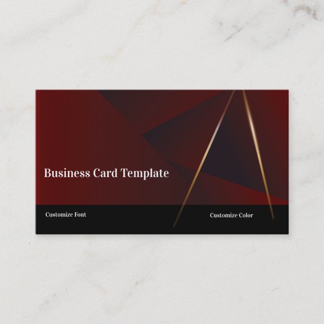 Simple Triangle Abstract Red Classy Business Card (Front)