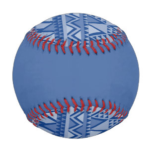 Simple Tribal Art Pattern Blue Baseball