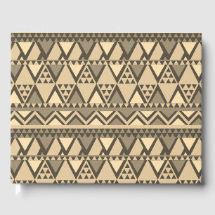 Simple Tribal Art Pattern Brown Guest Book