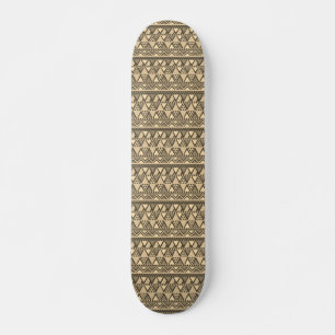 Simple Tribal Art Pattern Brown Skateboard
