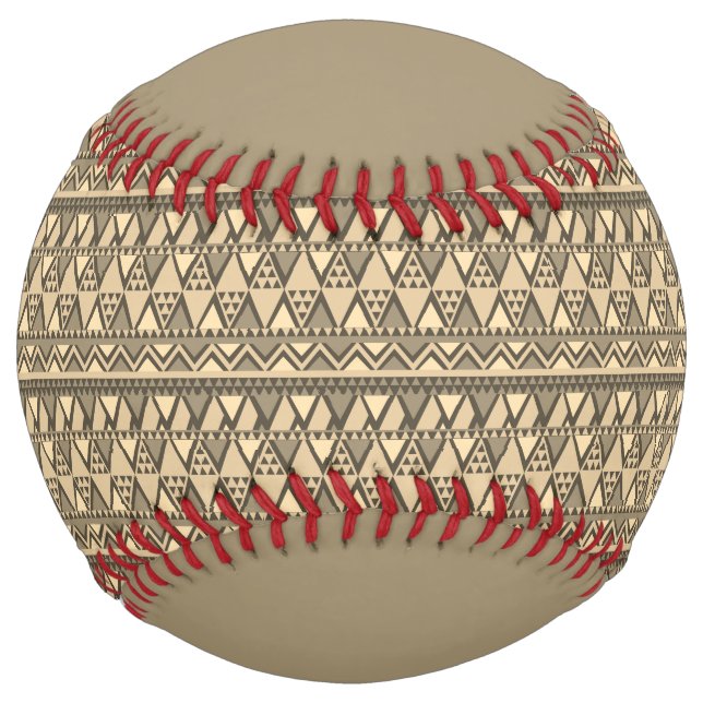 Simple Tribal Art Pattern Brown Softball (Front)