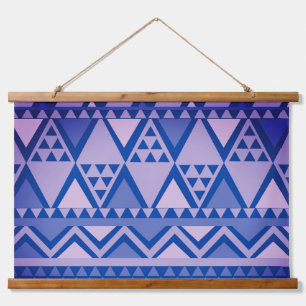 Simple Tribal Art Pattern Violet Hanging Tapestry