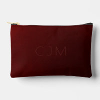 Simple Triple Monogram on Blood to Dark Red Ombré