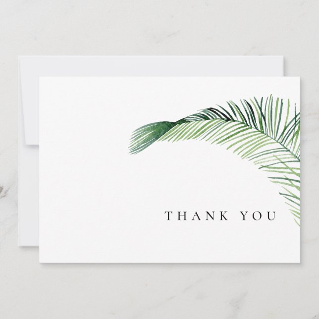 Simple Tropical Foliage Funeral Thank You (Front)