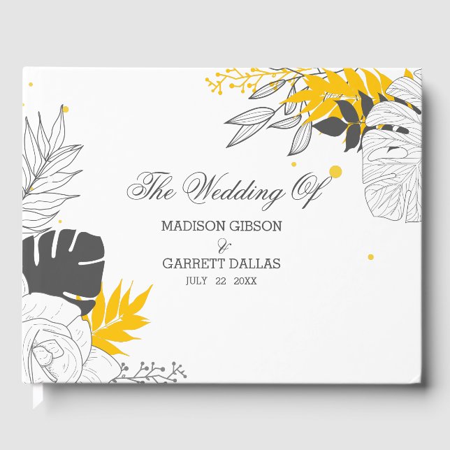 Simple Tropical Leaves  Guest Book (Front)