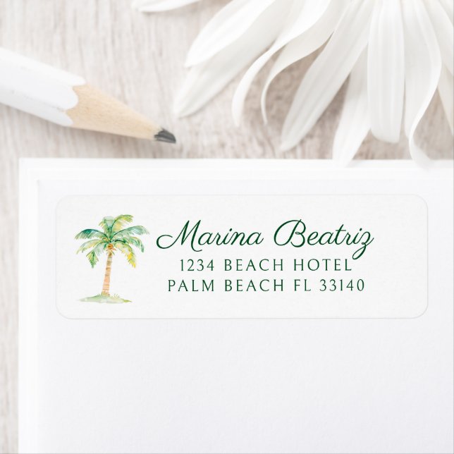 Simple Tropical Palm Tree Beach Club Address (Insitu)