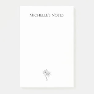 Simple Tropical Palm Trees Hand Drawn Illustration Post-it Notes