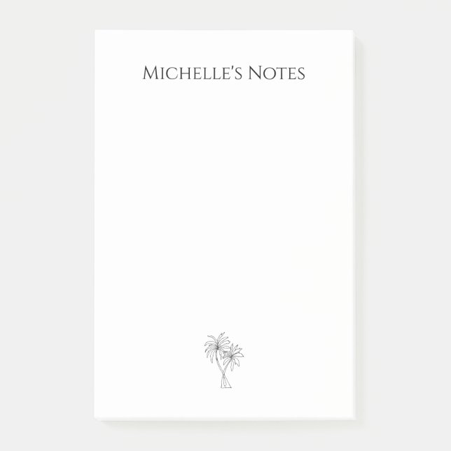 Simple Tropical Palm Trees Hand Drawn Illustration Post-it Notes (Front)