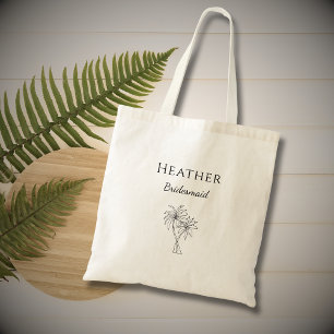 Simple Tropical Palm Trees Modern Bridesmaid Tote Bag