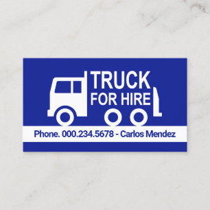 Simple Truck Lorry For Hire Business Card