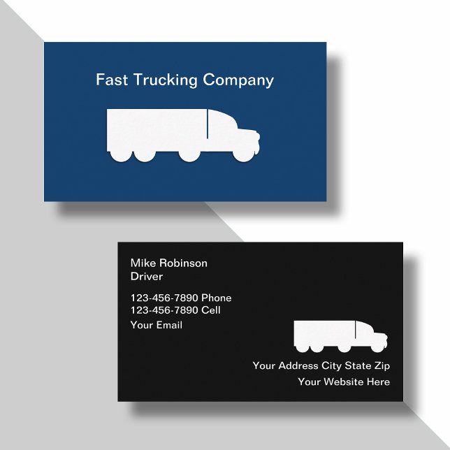 Simple Trucking Logo Budget Business Cards (Creator Uploaded)